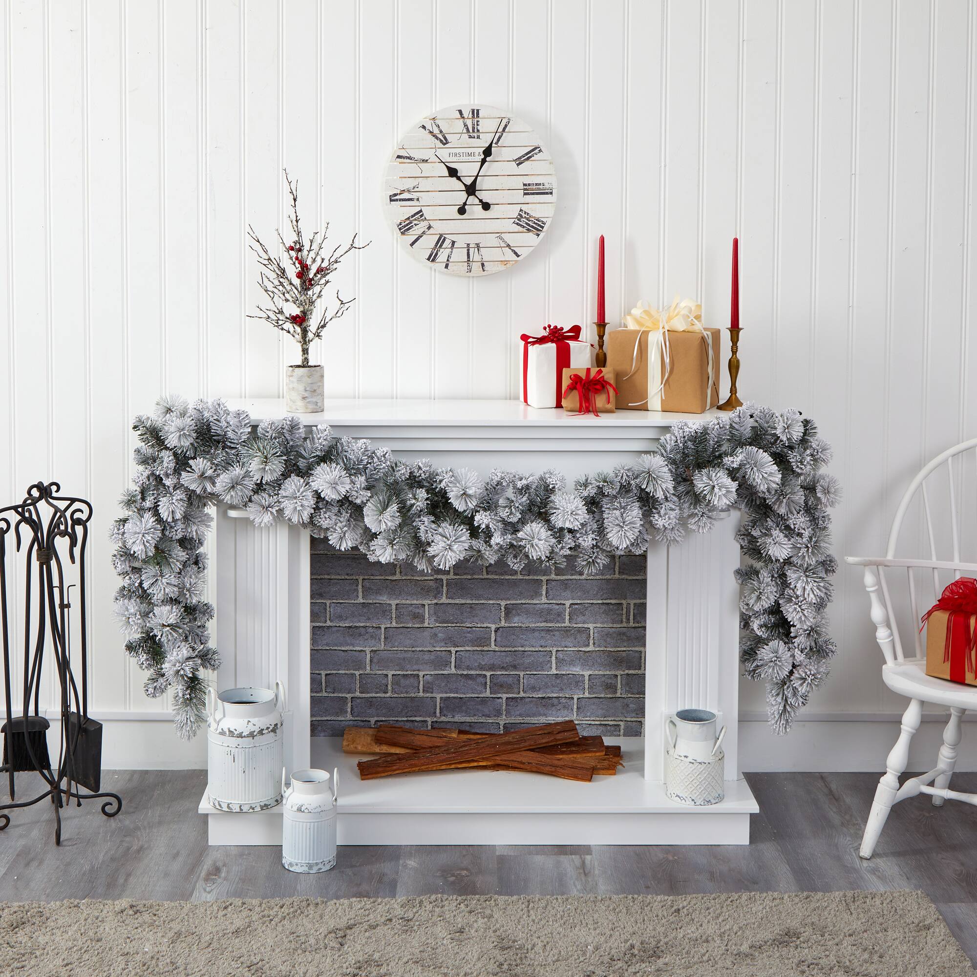 9ft. Flocked Christmas Garland